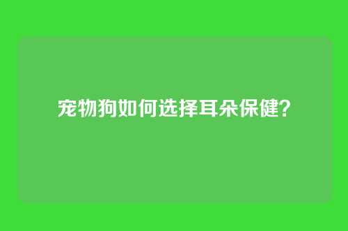 宠物狗如何选择耳朵保健?