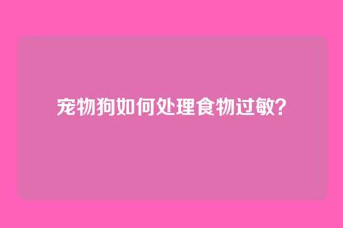 宠物狗如何处理食物过敏?