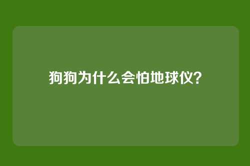 狗狗为什么会怕地球仪?