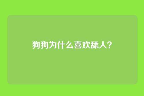 狗狗为什么喜欢舔人?