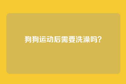 狗狗运动后需要洗澡吗?
