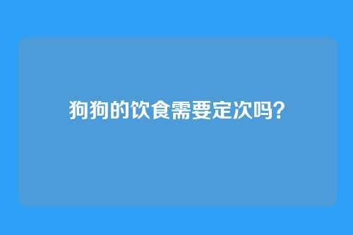 狗狗的饮食需要定次吗？