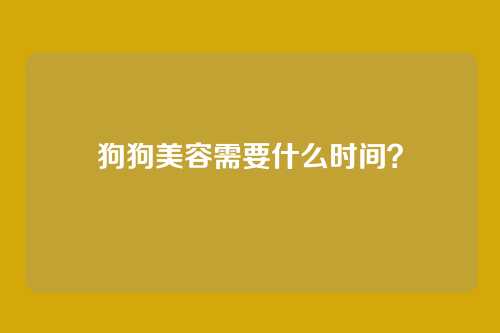 狗狗美容需要什么时间？