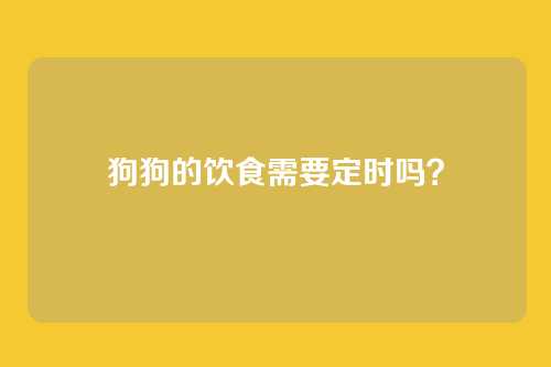 狗狗的饮食需要定时吗?