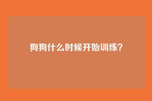 狗狗什么时候开始训练？