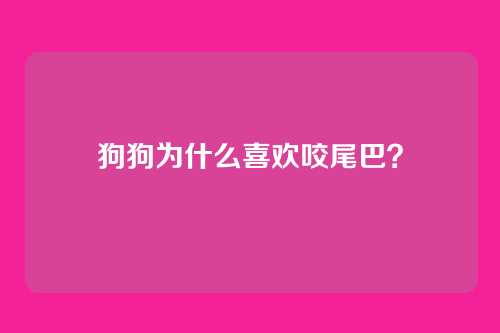 狗狗为什么喜欢咬尾巴？