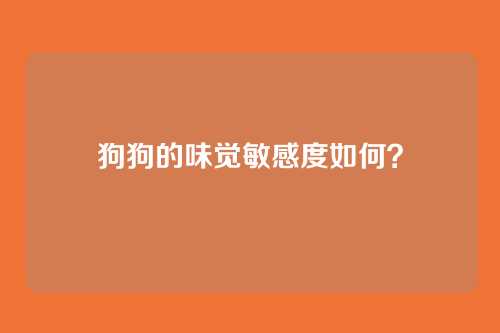 狗狗的味觉敏感度如何？