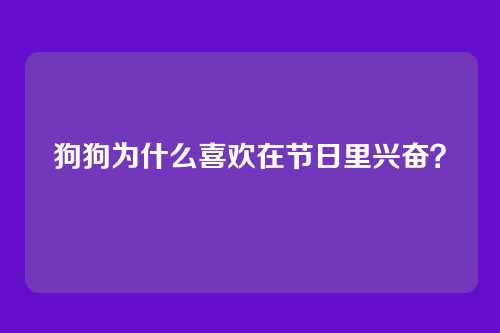 狗狗为什么喜欢在节日里兴奋？