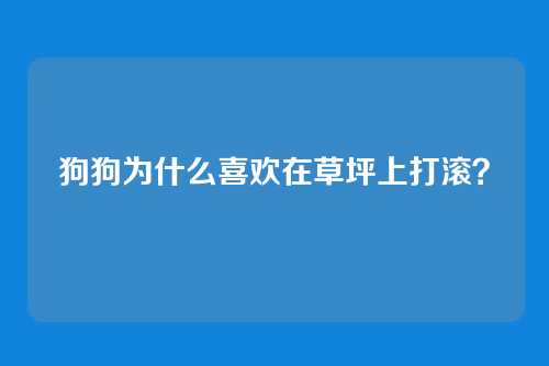 狗狗为什么喜欢在草坪上打滚？