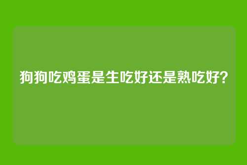 狗狗吃鸡蛋是生吃好还是熟吃好？