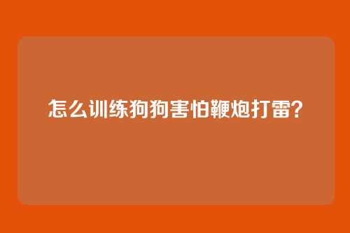 怎么训练狗狗害怕鞭炮打雷？