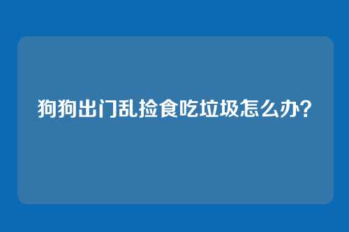 狗狗出门乱捡食吃垃圾怎么办？