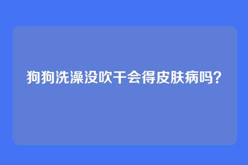 狗狗洗澡没吹干会得皮肤病吗？