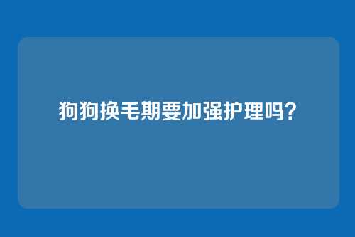 狗狗换毛期要加强护理吗？