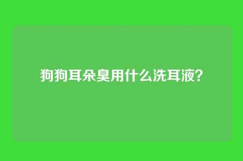 狗狗耳朵臭用什么洗耳液？