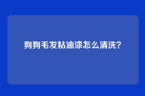 狗狗毛发粘油漆怎么清洗？