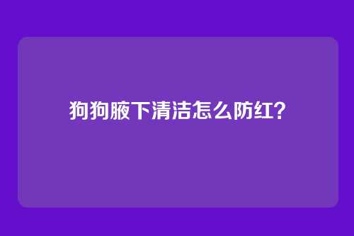 狗狗腋下清洁怎么防红？