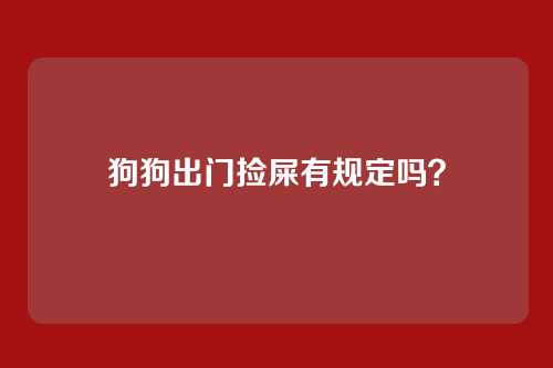 狗狗出门捡屎有规定吗?