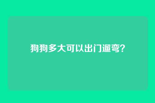 狗狗多大可以出门遛弯？
