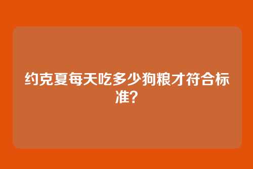 约克夏每天吃多少狗粮才符合标准？