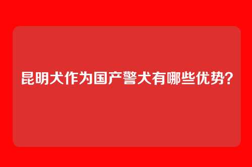 昆明犬作为国产警犬有哪些优势？