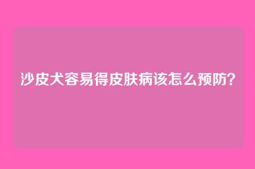沙皮犬容易得皮肤病该怎么预防？