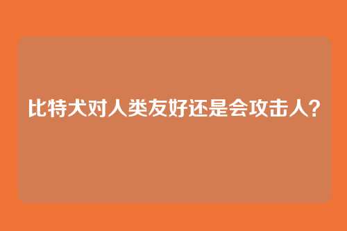 比特犬对人类友好还是会攻击人？