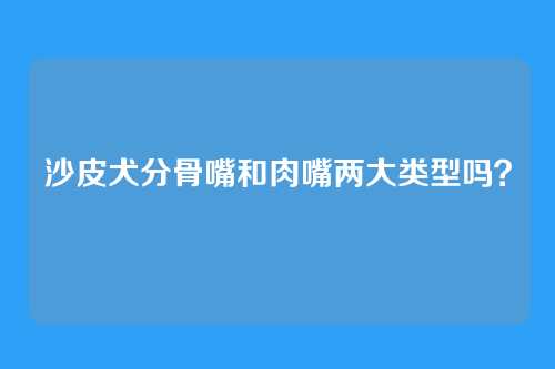 沙皮犬分骨嘴和肉嘴两大类型吗？