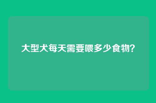 大型犬每天需要喂多少食物？
