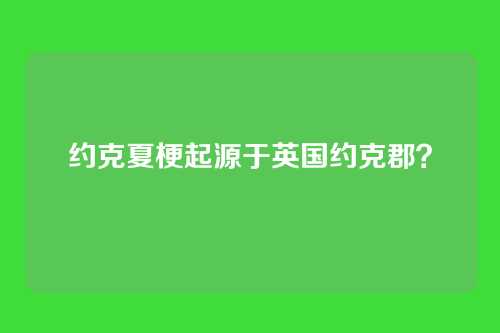 约克夏梗起源于英国约克郡？
