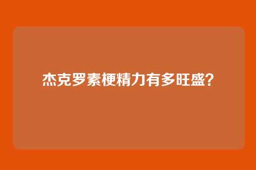 杰克罗素梗精力有多旺盛？