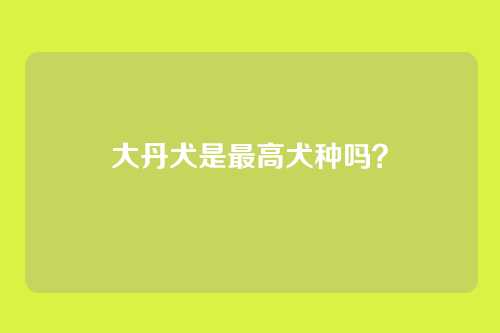 大丹犬是最高犬种吗？