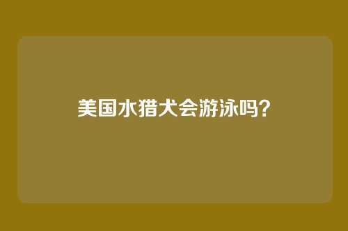 美国水猎犬会游泳吗？