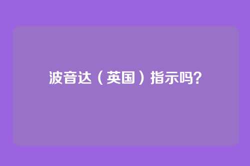 波音达（英国）指示吗？