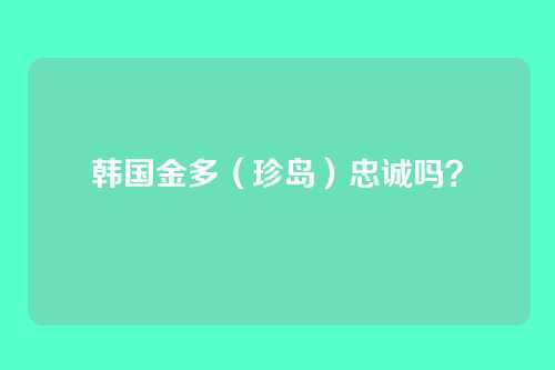 韩国金多（珍岛）忠诚吗？