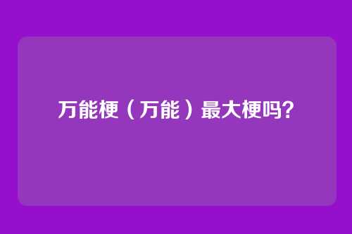 万能梗(万能)最大梗吗?