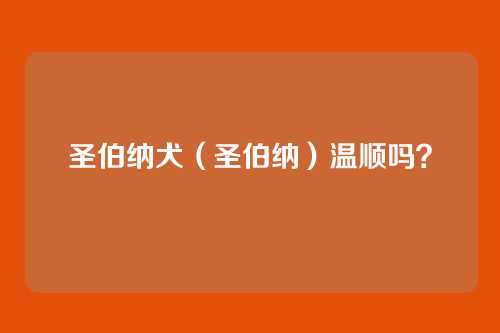 圣伯纳犬(圣伯纳)温顺吗?