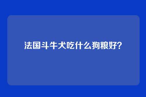 法国斗牛犬吃什么狗粮好?