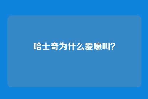 哈士奇为什么爱嚎叫？