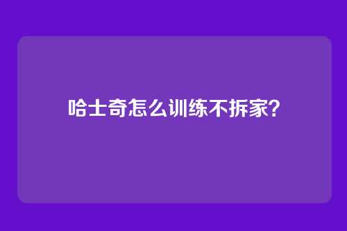 哈士奇怎么训练不拆家？