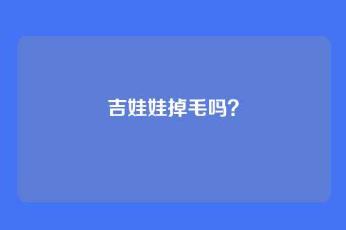 吉娃娃掉毛吗？