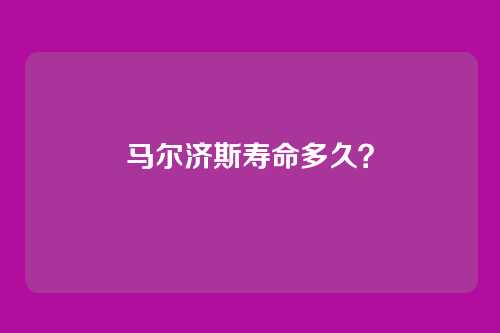 马尔济斯寿命多久？