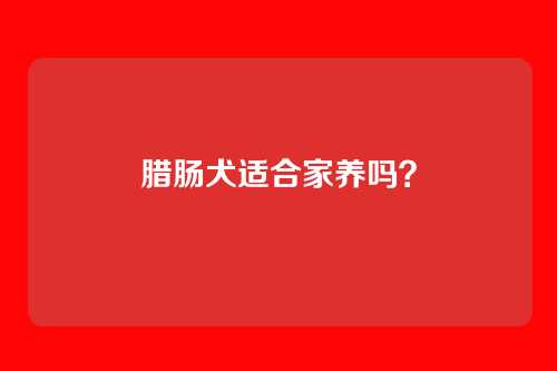 腊肠犬适合家养吗?