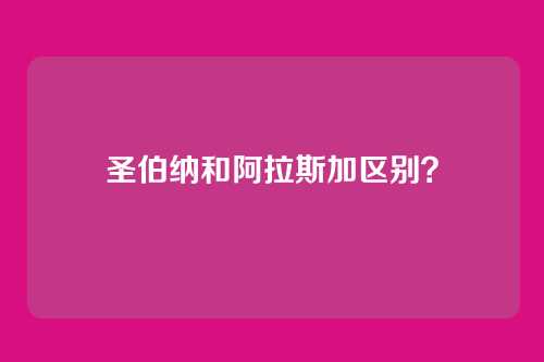 圣伯纳和阿拉斯加区别？